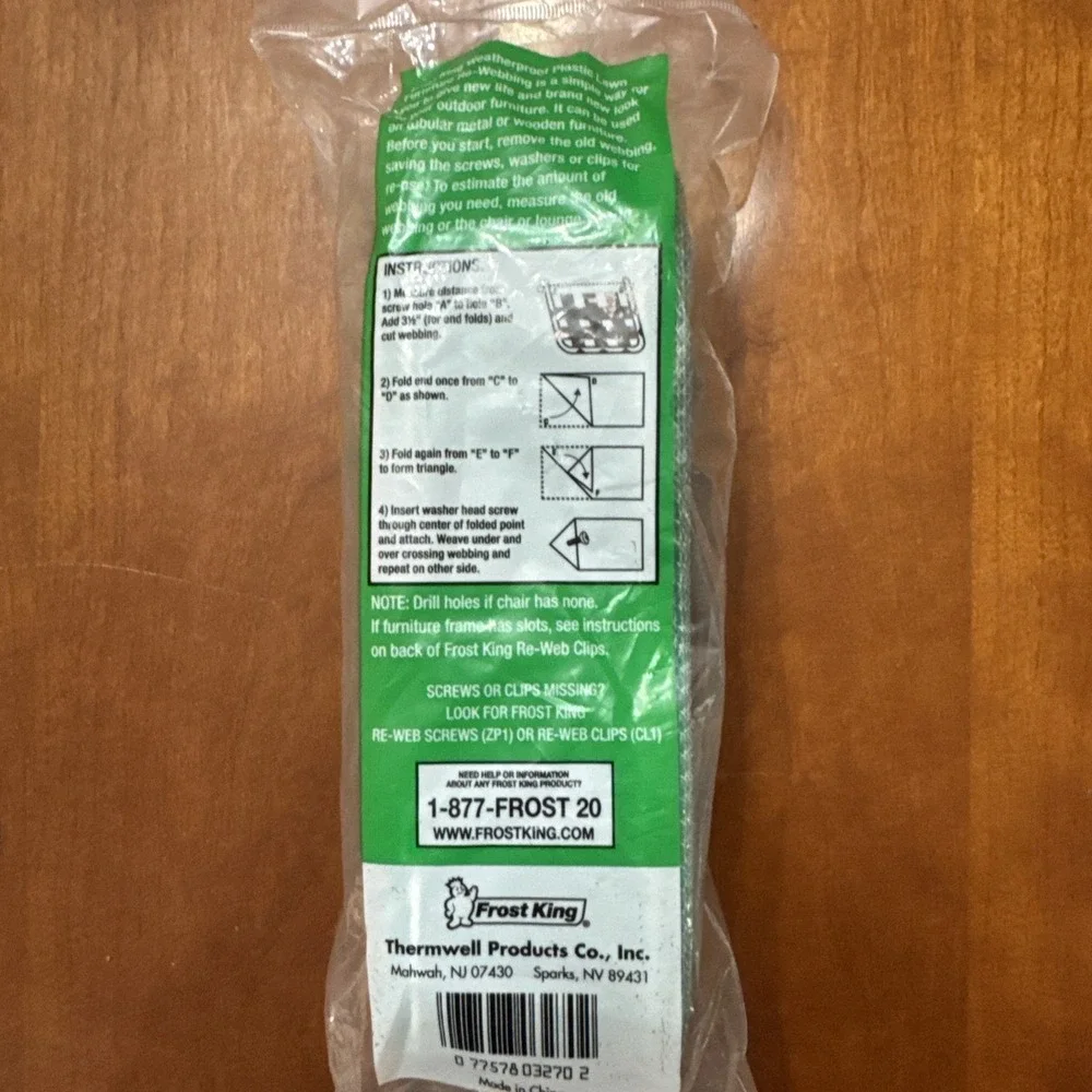 Frost King Lawn Furniture Re-Webbing PW39W Green Stripe 2.25